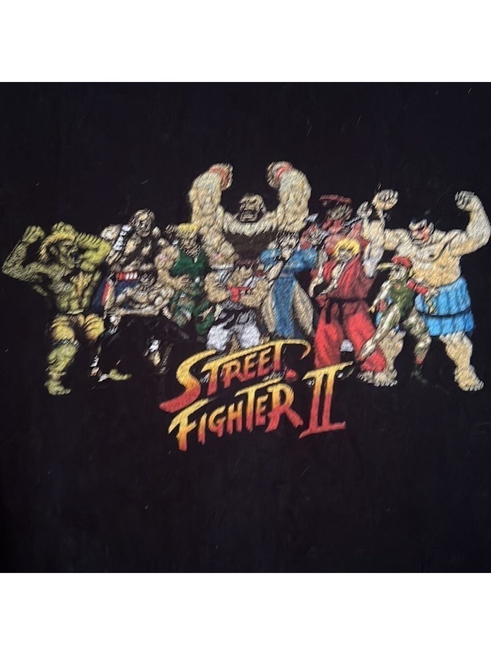 Street Fighter Tee Shirt, Sz L, L 28”, PTP 20.5”, Black, feels like cotton. (T4) - Picture 2 of 3
